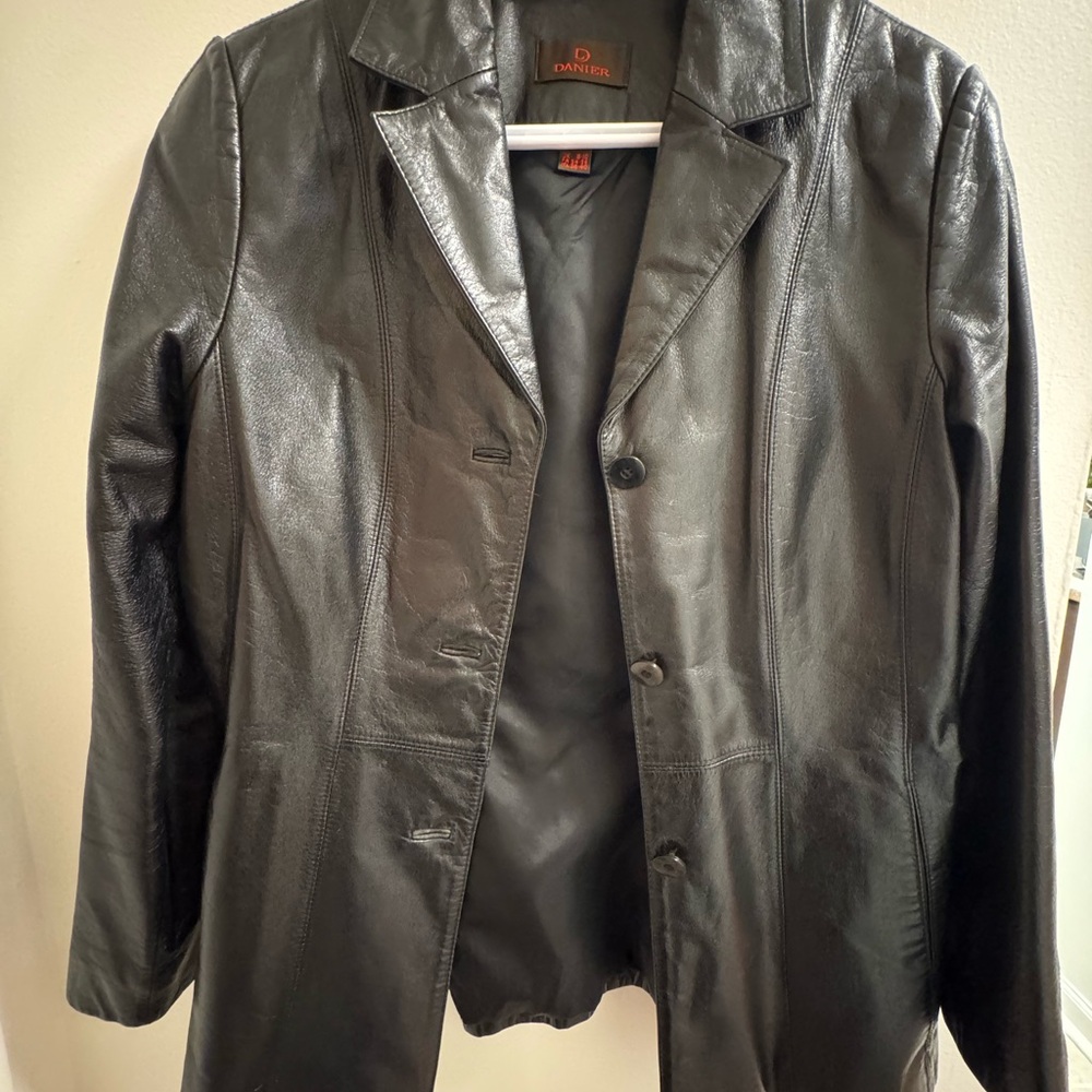 Danier Classic Black Leather Jacket